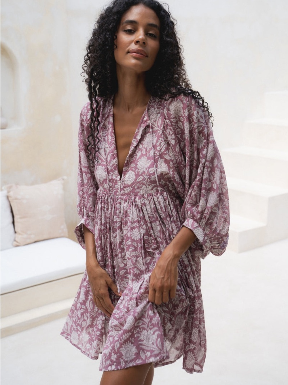 Daughters of India Kyra Mini Dress - Musk